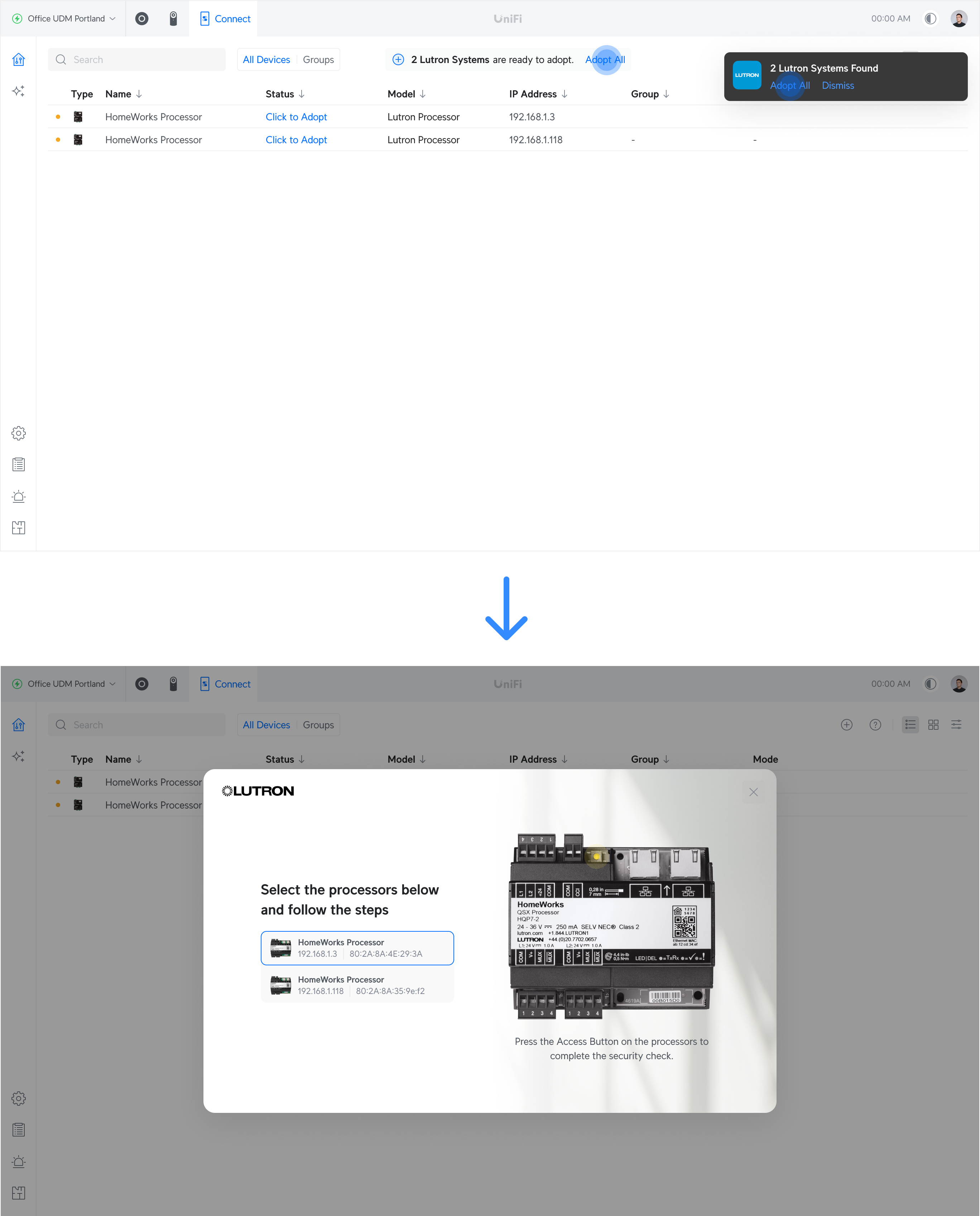 UniFi Connect - Lutron Processor Integration – Ubiquiti Help Center