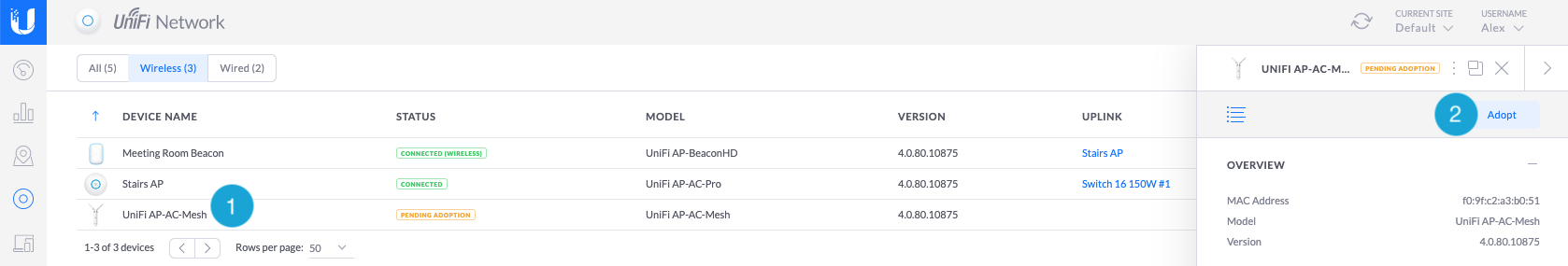 Adopt unifi ap port